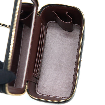 Chanel Long Vanity Case Caviar Black L