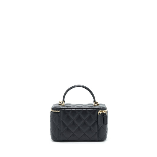 Chanel Top Handle Long Vanity Lambskin Black L
