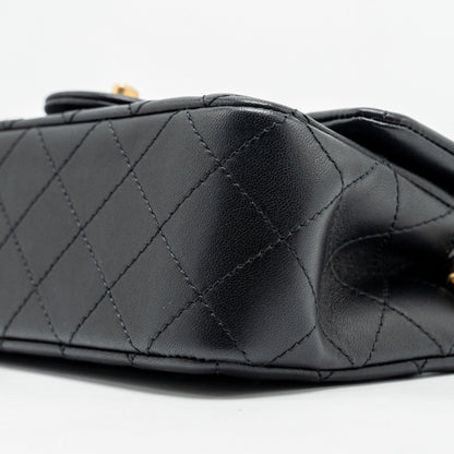 Chanel Pearl Crush Mini Rectangular Flap Bag Lambskin Black  (microchip)