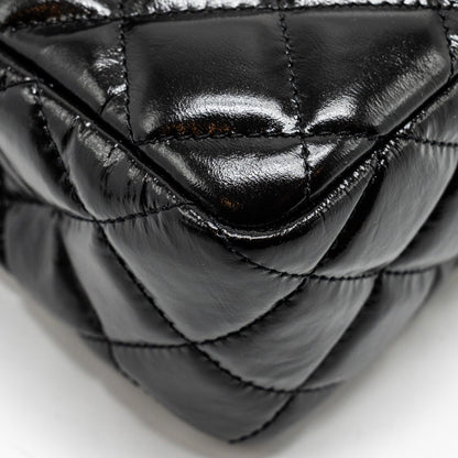 Chanel 23C Hobo Bag Shiny Calfskin Black Brushed  (Microchip)