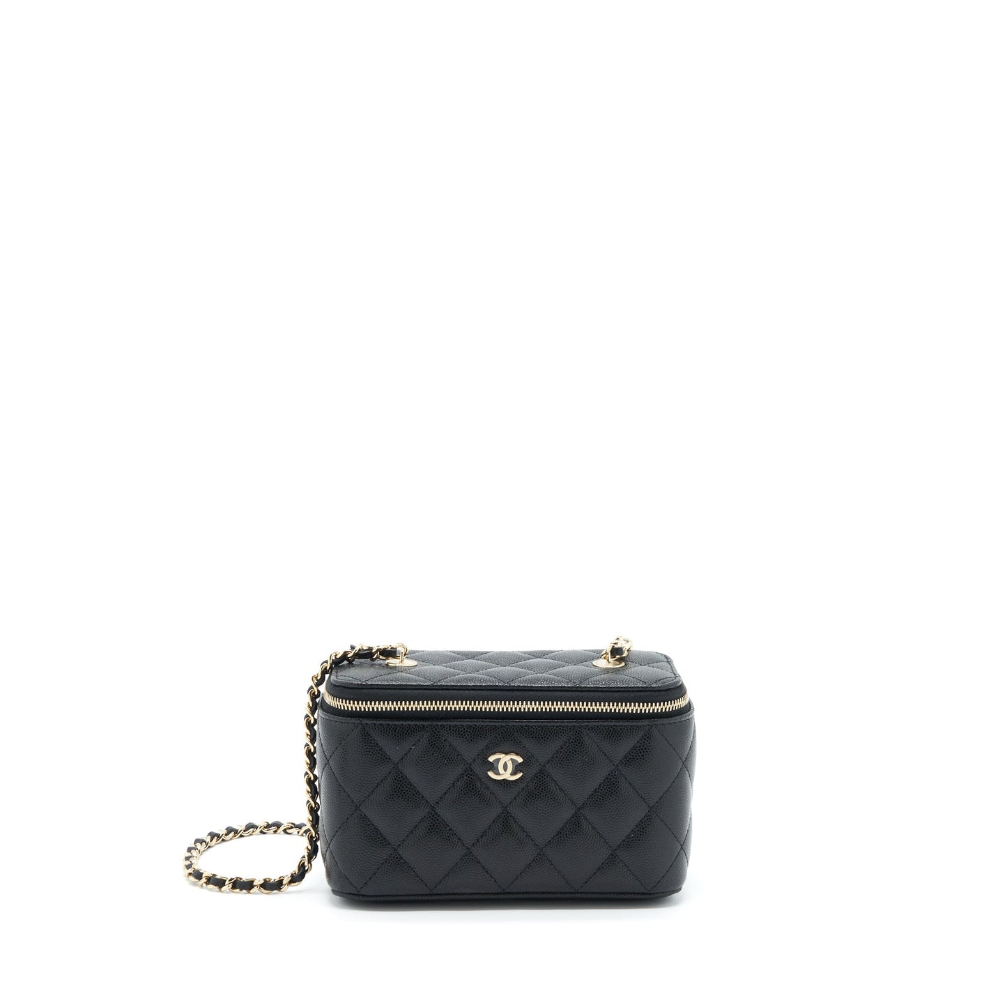 Chanel 22S Long Vanity With Chain Caviar Black L