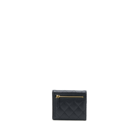 Chanel Small Classic Compact Wallet Caviar Black  (Microchip)