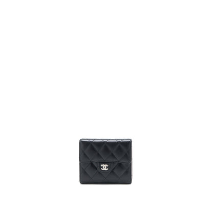 Chanel Small Classic Compact Wallet Lambskin Black