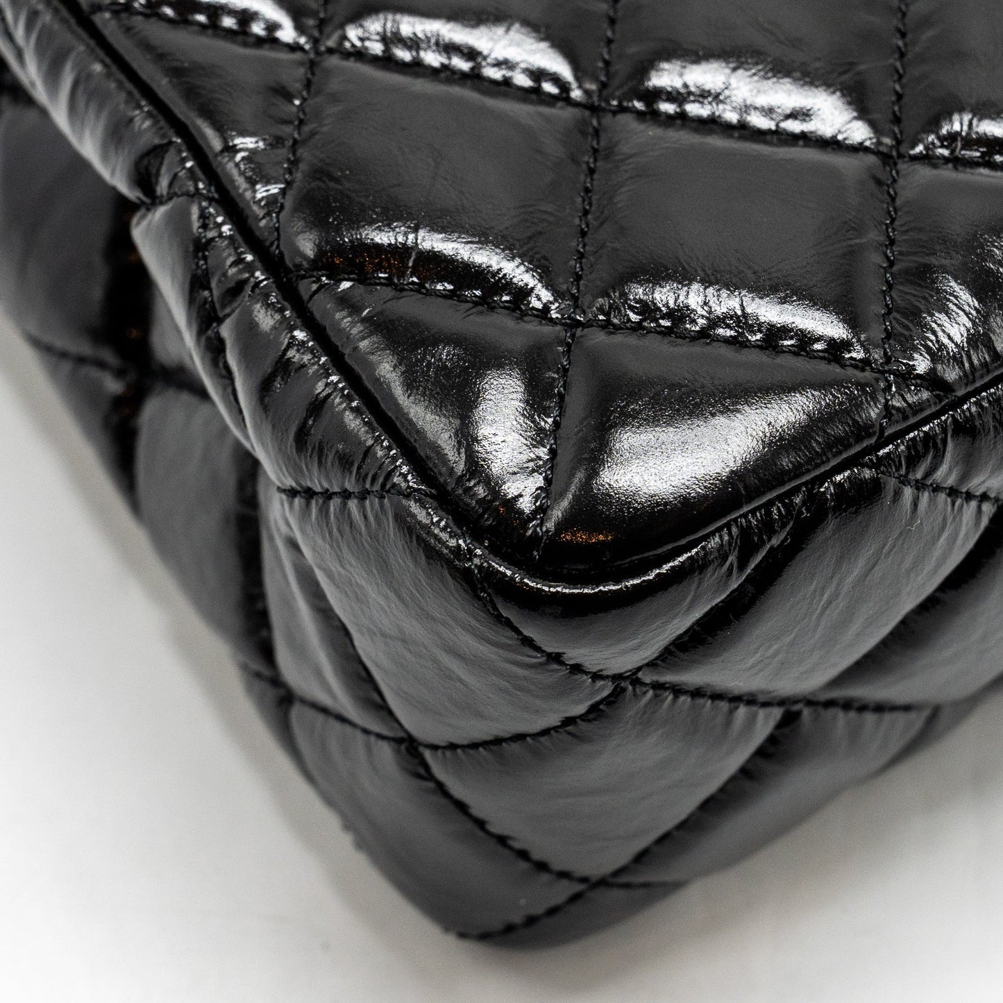 Chanel 23C Hobo Bag Shiny Calfskin Black Brushed  (Microchip)
