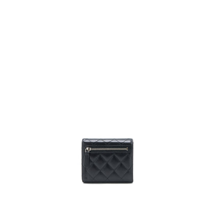 Chanel Small Classic Compact Wallet Lambskin Black