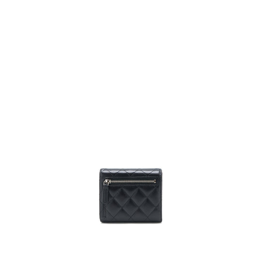 Chanel Small Classic Compact Wallet Lambskin Black