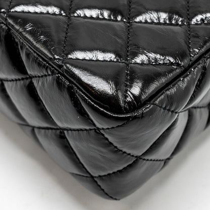 Chanel 23C Hobo Bag Shiny Calfskin Black Brushed  (Microchip)