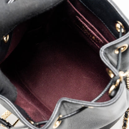 Chanel Business Affinity Drawstring Bucket Bag Caviar Black