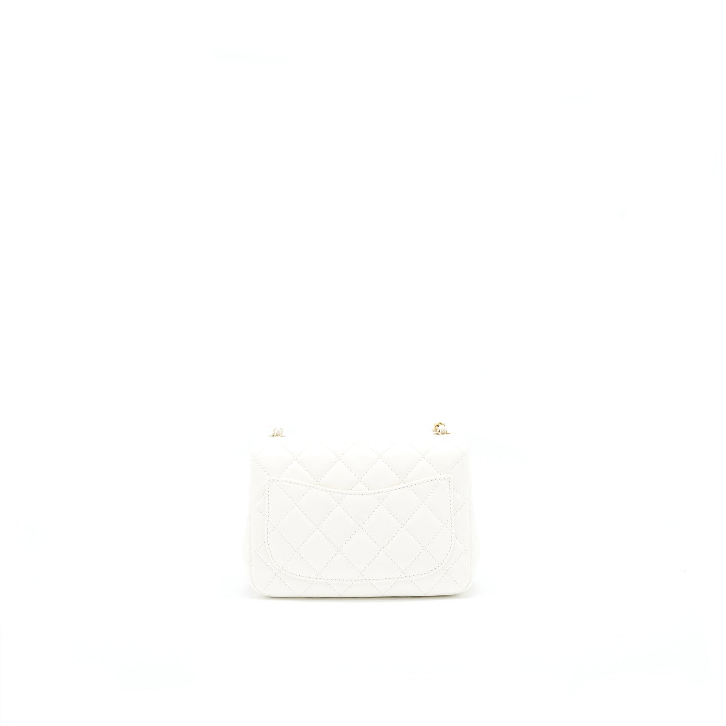 Chanel 21B pearl crush Mini Square flap Bag White