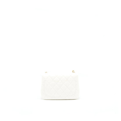 Chanel 21B pearl crush Mini Square flap Bag White