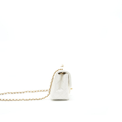 Chanel 21B pearl crush Mini Square flap Bag White