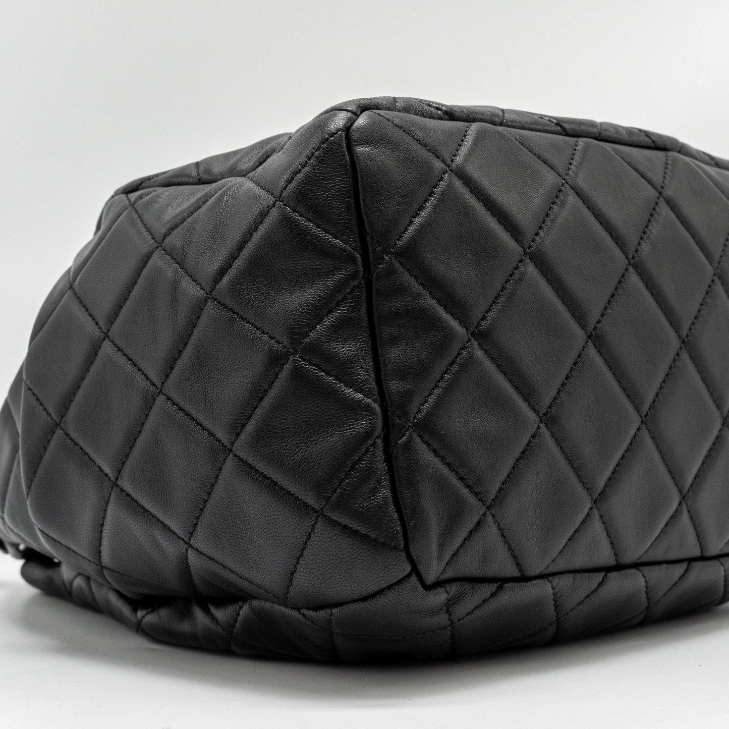 Chanel CC Chain Drawstring Bucket Bag Lambskin Black