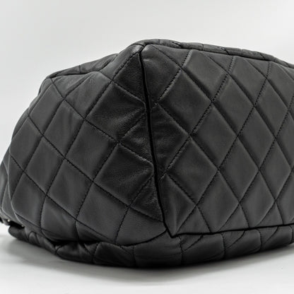 Chanel CC Chain Drawstring Bucket Bag Lambskin Black