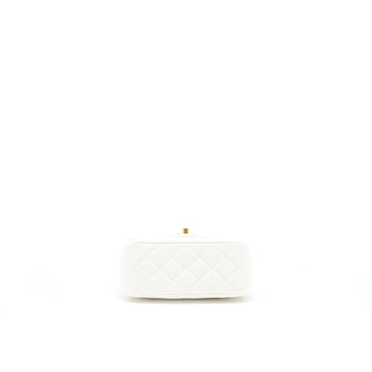 Chanel 21B pearl crush Mini Square flap Bag White