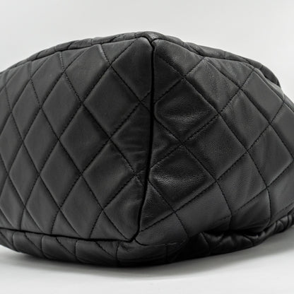 Chanel CC Chain Drawstring Bucket Bag Lambskin Black