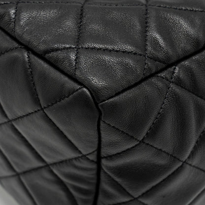Chanel CC Chain Drawstring Bucket Bag Lambskin Black