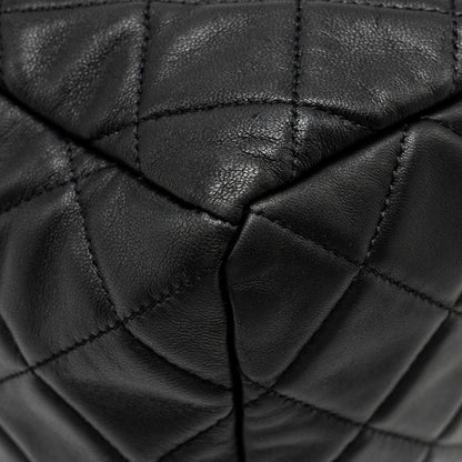 Chanel CC Chain Drawstring Bucket Bag Lambskin Black