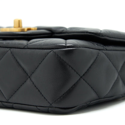Chanel 22P Seasonal Mini Square Flap Bag Lambskin Black