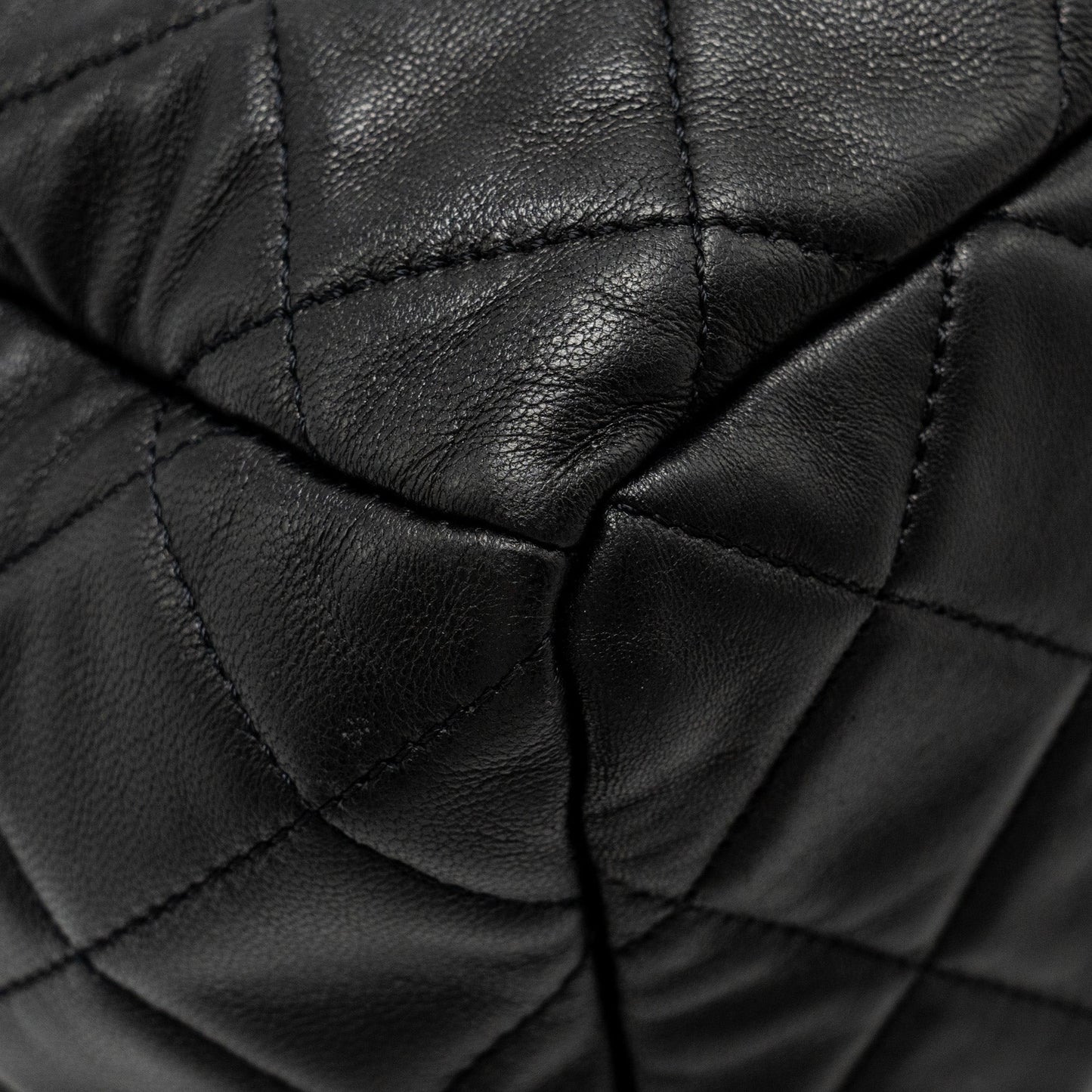 Chanel CC Chain Drawstring Bucket Bag Lambskin Black