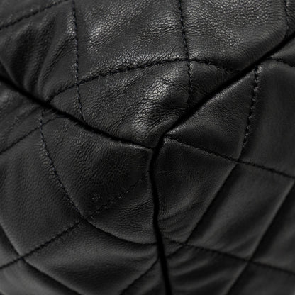 Chanel CC Chain Drawstring Bucket Bag Lambskin Black