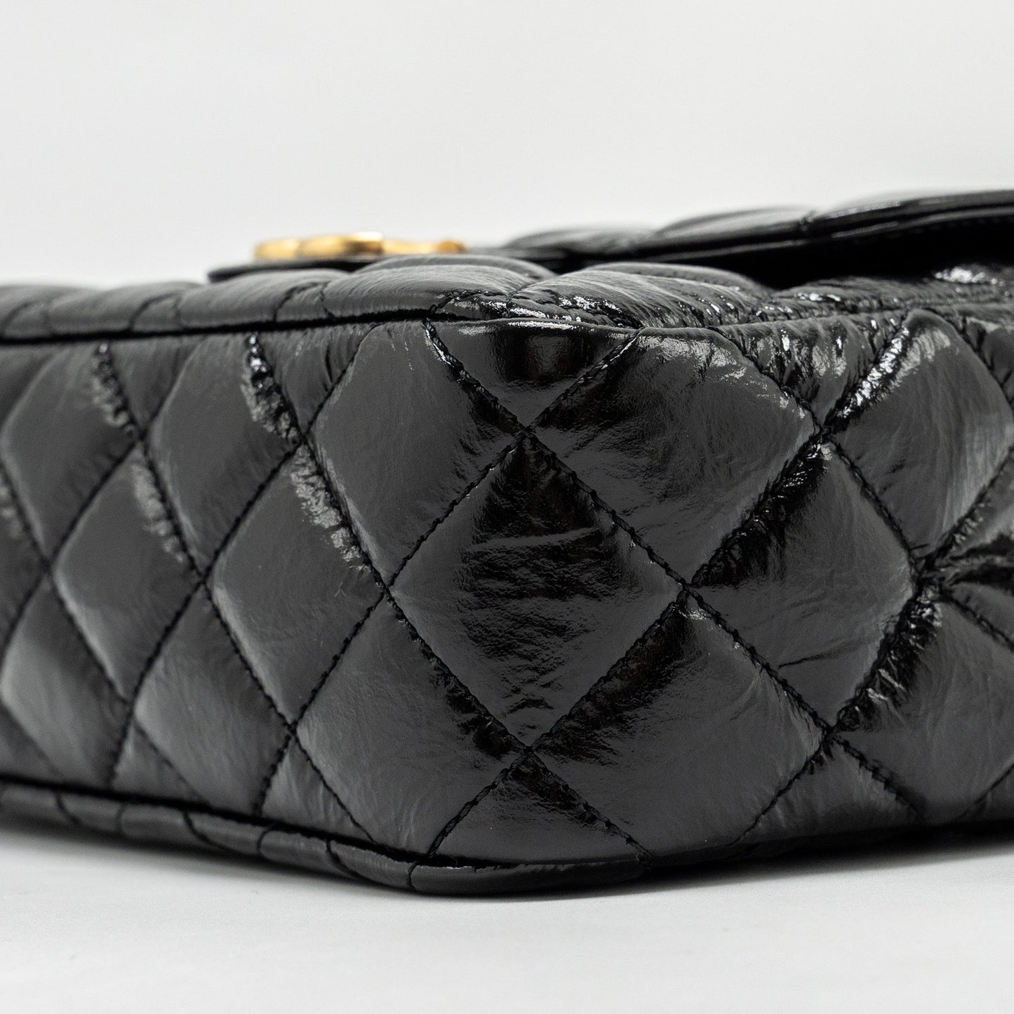 CHANEL 23C Small Hobo bag Shiny Calfskin Black Brushed (Microchip)