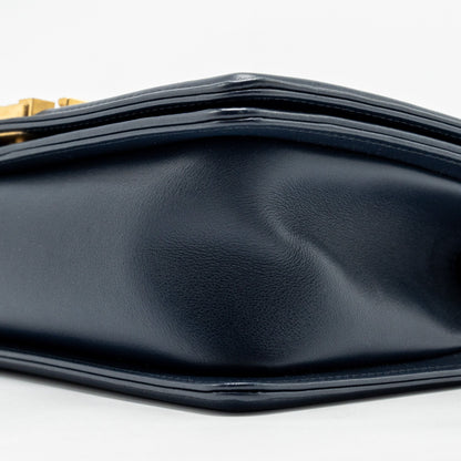 Chanel 20B medium boy bag with top handle Calfskin navy