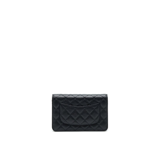Chanel 21A Coco letter Wallet on Chain Black Caviar
