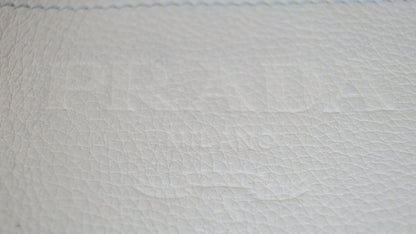 PRADA Cream Leather Daino Hobo Shoulder Bag