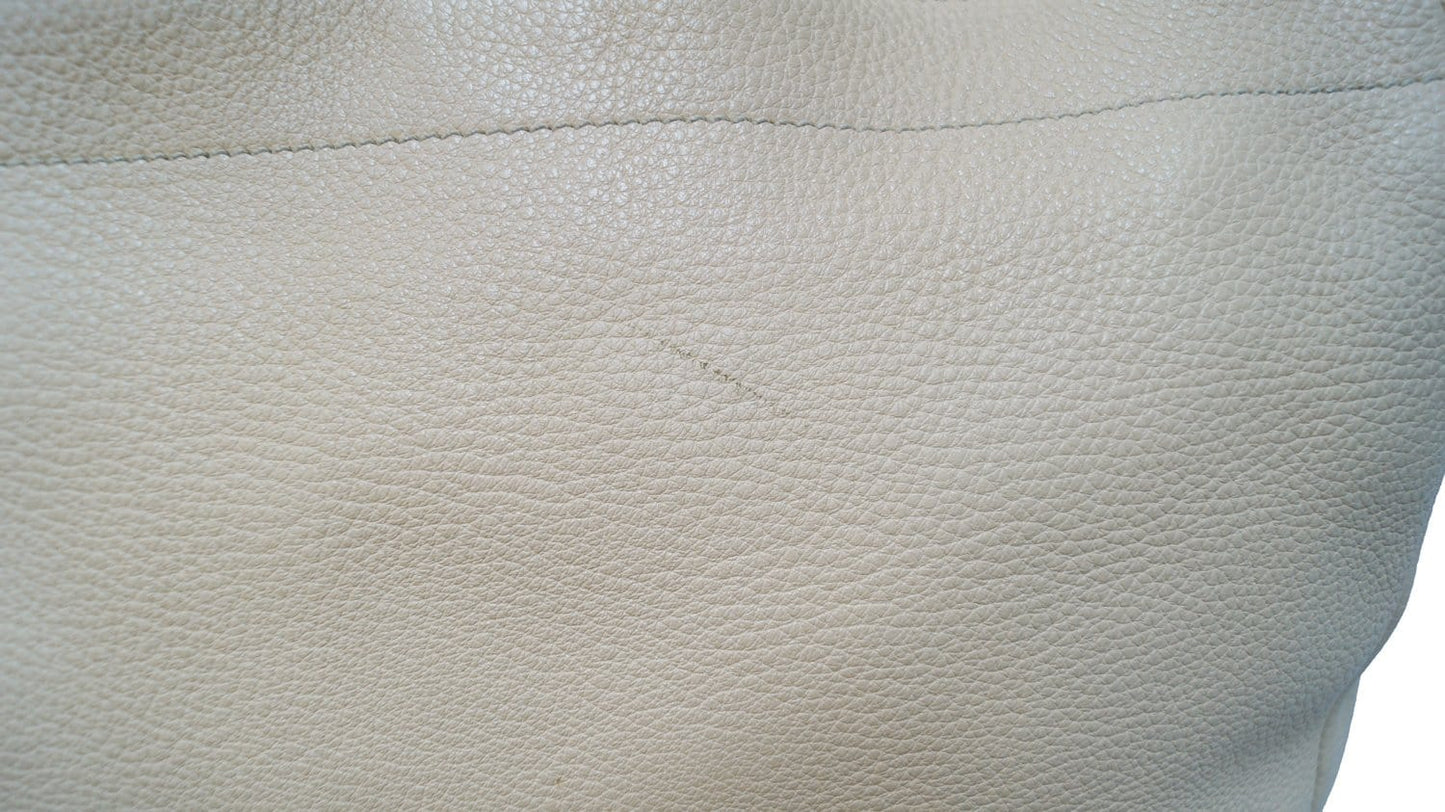 PRADA Cream Leather Daino Hobo Shoulder Bag