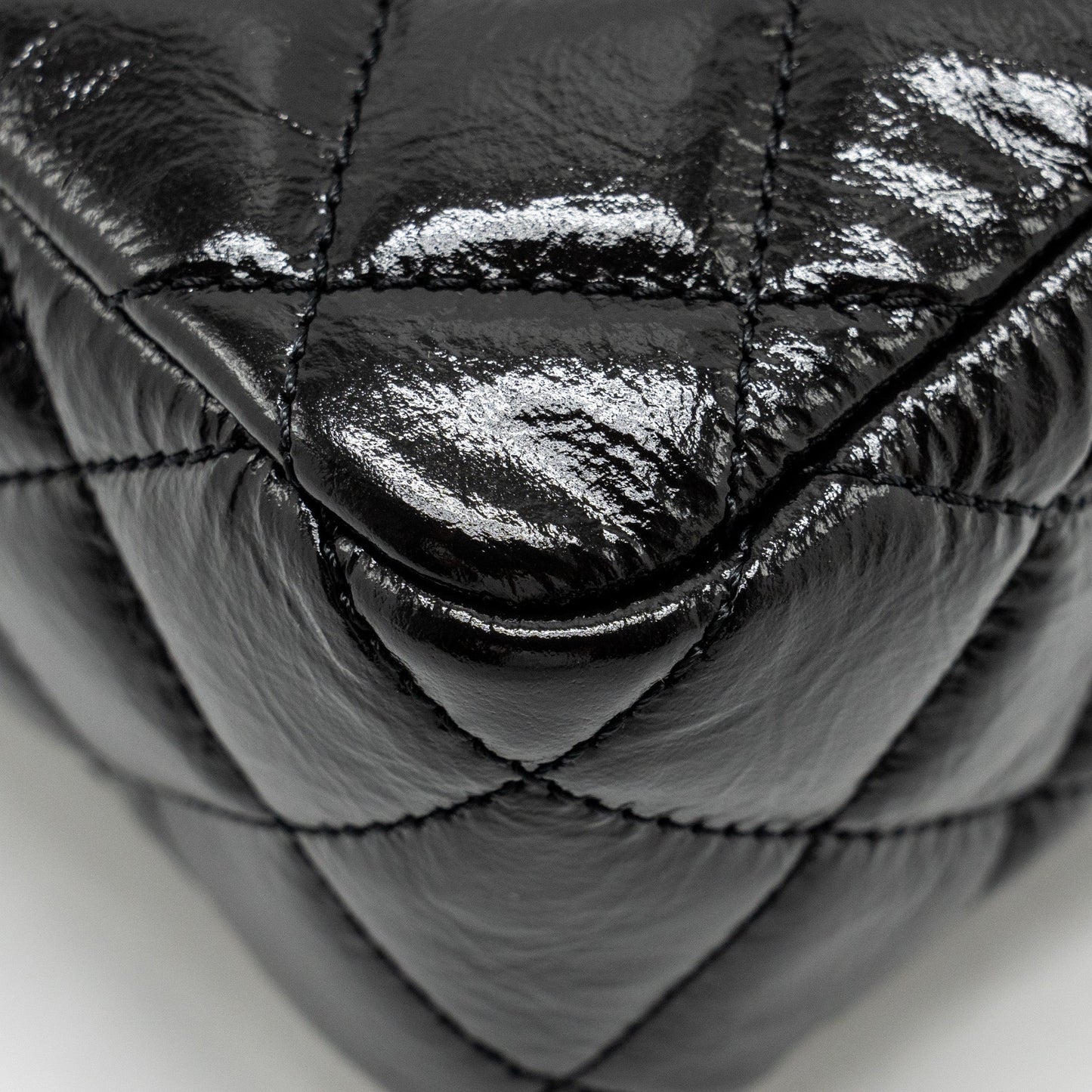 CHANEL 23C Small Hobo bag Shiny Calfskin Black Brushed (Microchip)