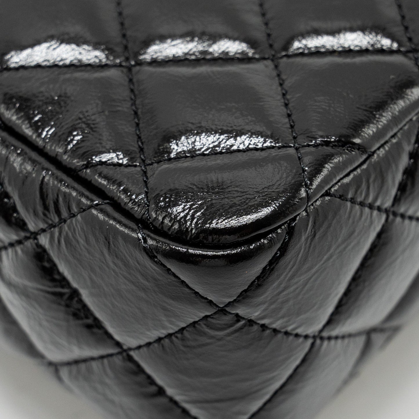 CHANEL 23C Small Hobo bag Shiny Calfskin Black Brushed (Microchip)