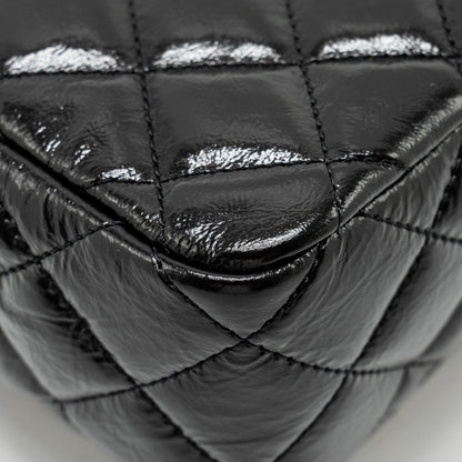 CHANEL 23C Small Hobo bag Shiny Calfskin Black Brushed (Microchip)