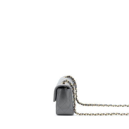Chanel 22A Mini Rectangular Flap Bag Lambskin Grey L (Microchip).