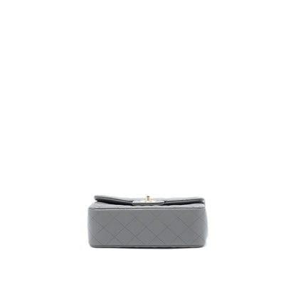 Chanel 22A Mini Rectangular Flap Bag Lambskin Grey L (Microchip).