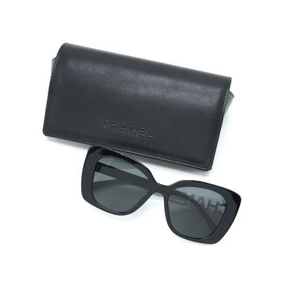 Chanel 5422 Square Sunglasses Crystal Black/White