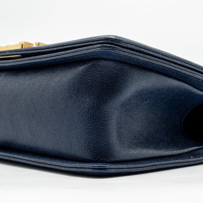 Chanel Medium boy bag caviar navy
