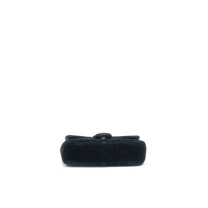 GUCCI VELVET MINI GG MARMONT BAG BLACK