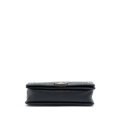 Chanel New Medium 28cm Boy Bag Caviar Black Ruthenium