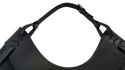 GUCCI GG Canvas Half Moon Black Hobo Bag