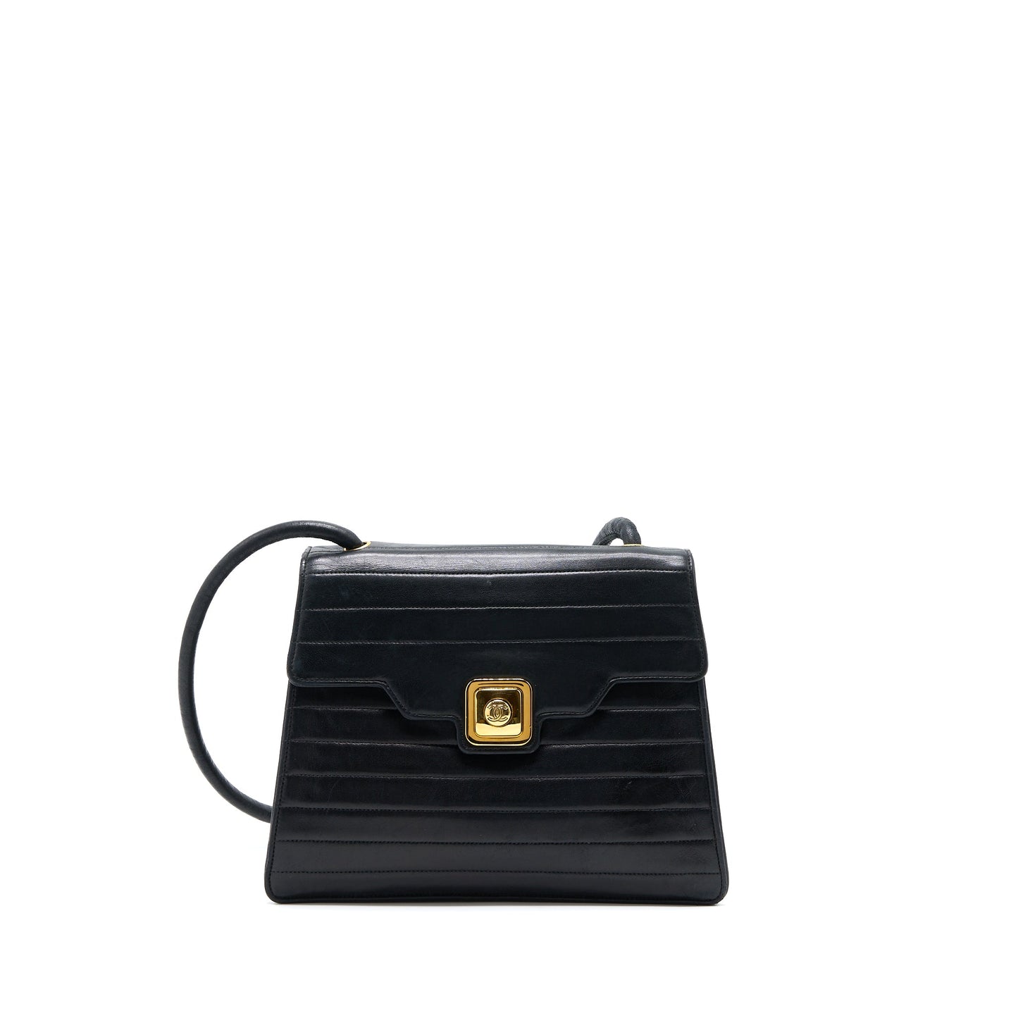 Chanel Vintage Kelly Flap Bag Lambskin Black