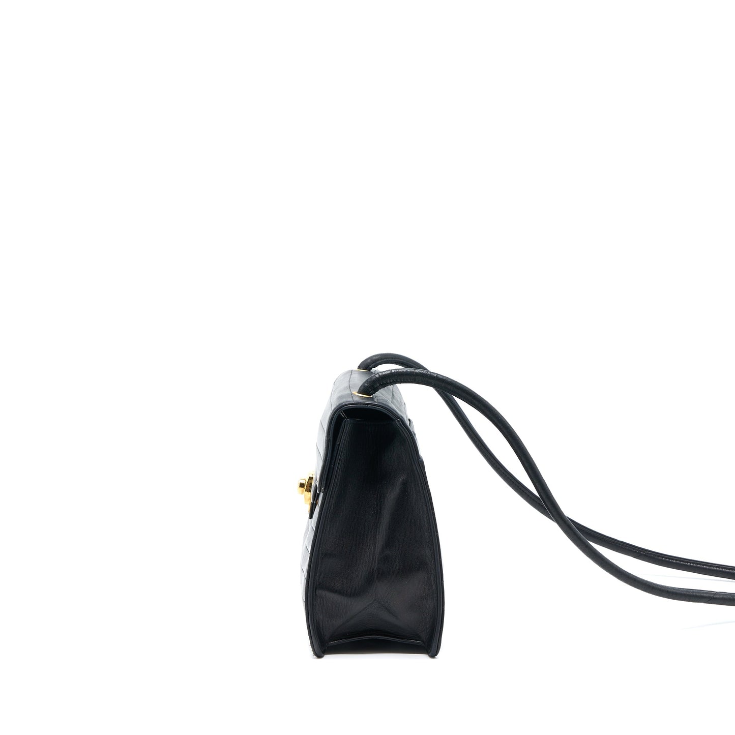 Chanel Vintage Kelly Flap Bag Lambskin Black