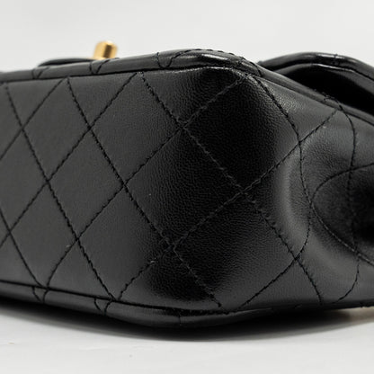 Chanel 24K Pearl Crush Mini Rectangular Flap Bag Shiny Lambskin Black  (Microchip)