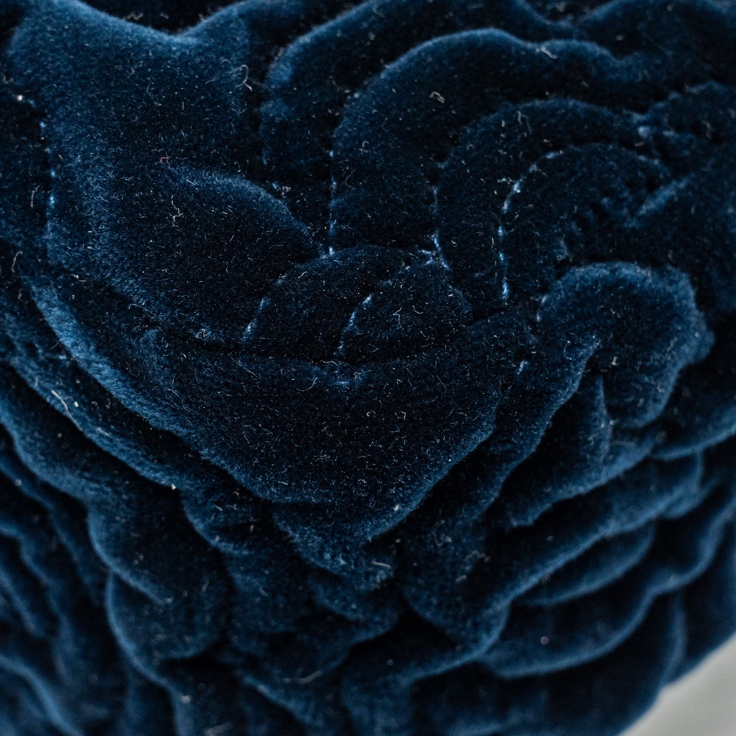 Chanel Camellia Embossed Mini Square Flap Bag Velvet Navy  (microchip)