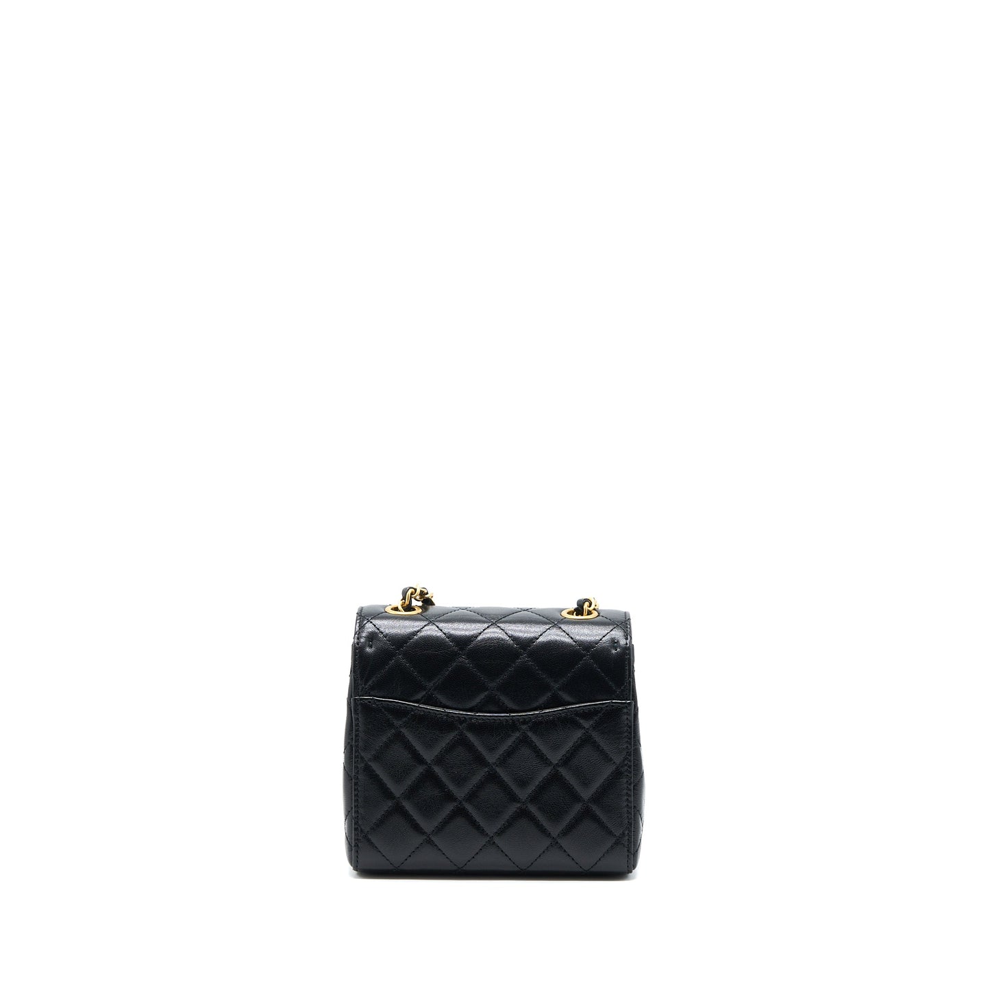 Chanel 22K Retro Classic New Square Mini Flap Bag Goatskin Black  (Microchip)