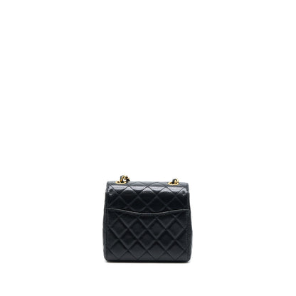 Chanel 22K Retro Classic New Square Mini Flap Bag Goatskin Black  (Microchip)