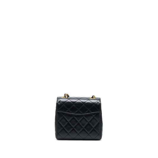 Chanel 22K Retro Classic New Square Mini Flap Bag Goatskin Black  (Microchip)