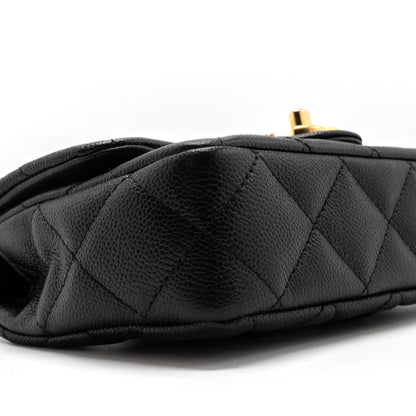 Chanel 23P mini Coco Love Flap Bag Caviar Black Brushed (Microchip)