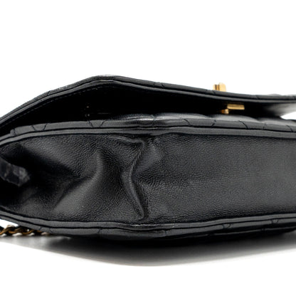 Chanel Pearl Crush Wallet On Chain Lambskin Black (Microchip)