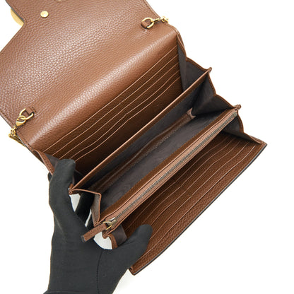 Gucci GG Marmont Chain Wallets Brown