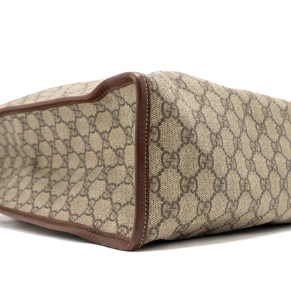 Gucci large shopping tote bag GG supreme canvas / brown